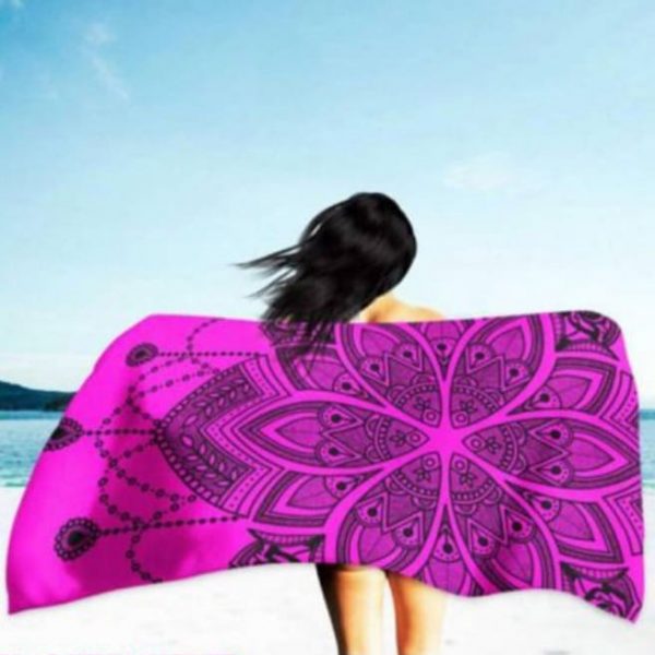 Pink Mandala Microfiber Beach Towel 180 x 100 cm