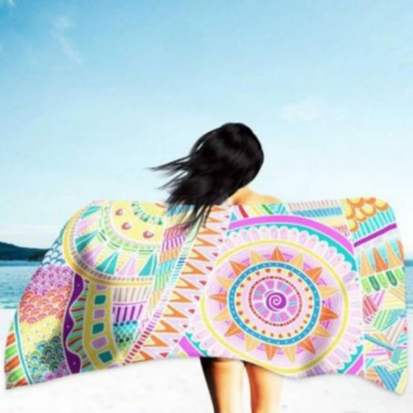 Colorful Mandala Microfiber Beach Towel 180 x 100 cm