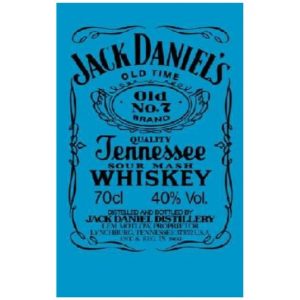 Fluorescent Blue-Black Jack Daniels Traditional Microfiber Beach Towel 180 x 100 cm