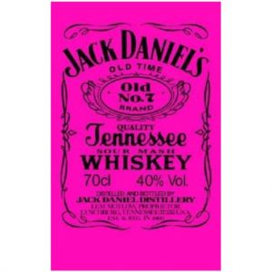 Fluorescent Pink-Black Jack Daniels Traditional Microfiber Beach Towel 180 x 100 cm