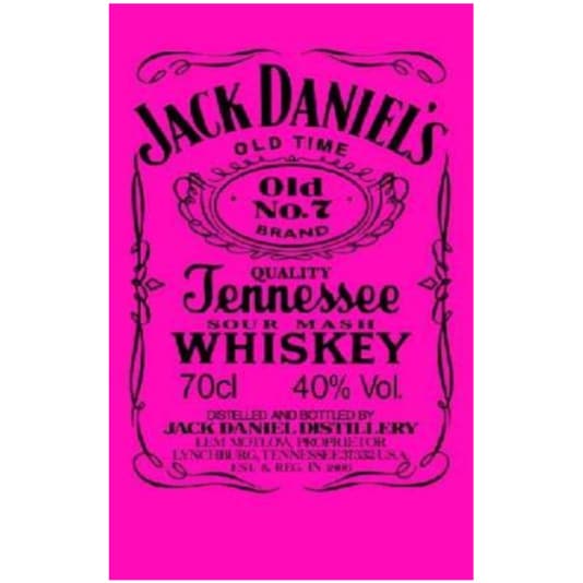 Toalha de Praia Microfibra Jack Daniels Rosa-Preto Fluorescente 180 x 100 cm