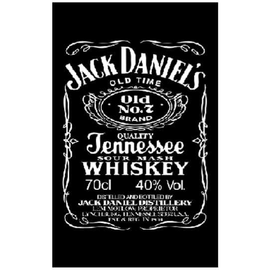 Toalla de Playa Microfibra Tradicional Jack Daniels Negra-Blanca 180 x 100 cm