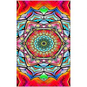 Toalha de Praia Microfibra Mandala Multicolorida 180 x 100 cm