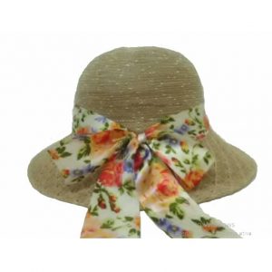 Dark Beige Polyester Lady’s Hat with Ribbon 57 cm