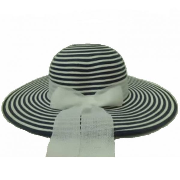 Striped Lady Capeline with Ribbon and Bow in Tuide
