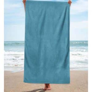 Blue Plain Cotton Beach Towel