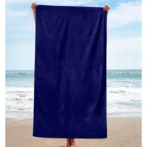 Dark Blue Cotton Beach Towel