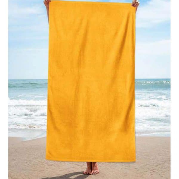 Orange Plain Cotton Beach Towel