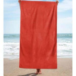 Red Plain Cotton Beach Towel