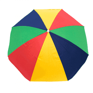 Multicolored Strong Polyester Parasol Polyester with UV Protection 1.76 m (5′ 10”)