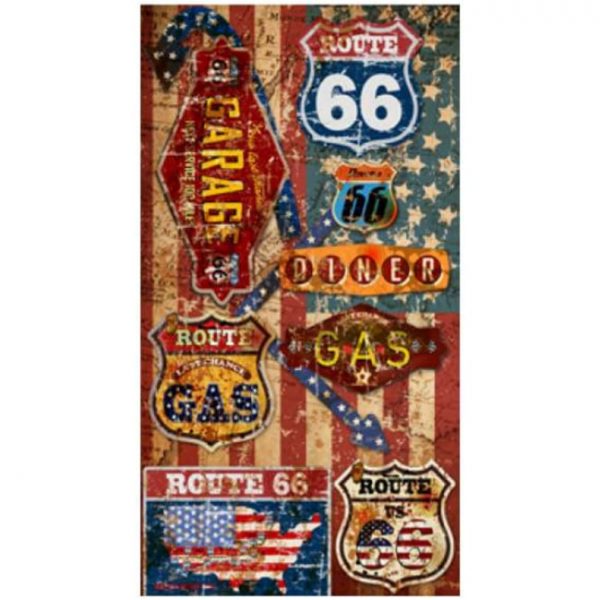 Toalha de Praia Microfibra Route 66 Bandeira EUA 180 x 100 cm