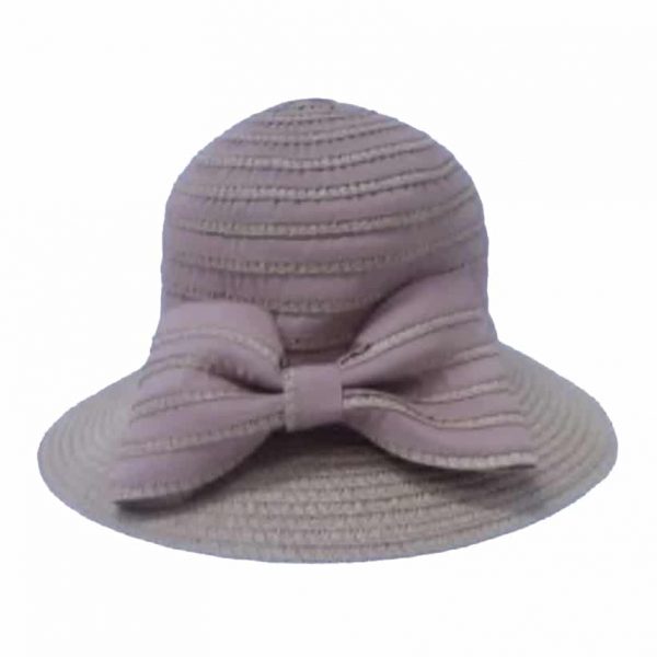 Lady Straw Hat with Bow Tie