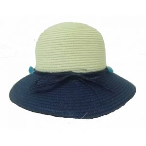 Sombrero de Mujer de Ala Corta con Dos Colores Azul Marino
