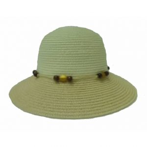 Sombrero de Mujer de Ala Corta con Dos Colores Beige