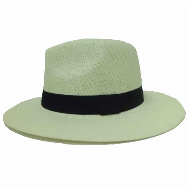 Men’s hat with flat brim and black ribbon