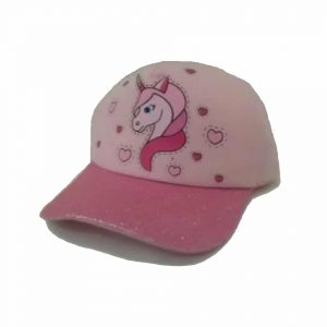 Gorra de Niña Unicornio con Visera y Pedrería Rosa