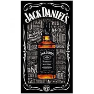 Toalha de Praia Microfibra Jack Daniels Vintage 180 x 100 cm