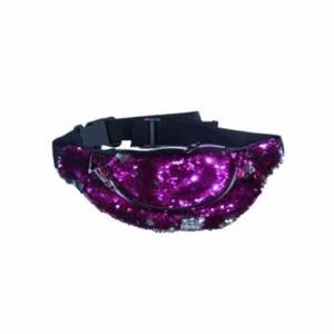 Bolsa de Cintura com Lantejoulas Holográficas Rosa