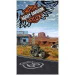 Toalha de Praia Microfibra Mota Harley Davidson na Route 66 180 x 100 cm