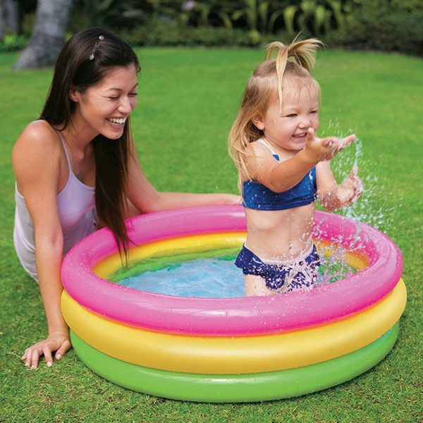 Intex Inflatable Swimming Pool with 3 Colored Rings 86 cm