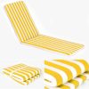 Yellow Striped Lounger Mattress. 180 x 50 cm.