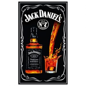 Toalha de Praia Microfibra Jack Daniels Garrafa e Copo