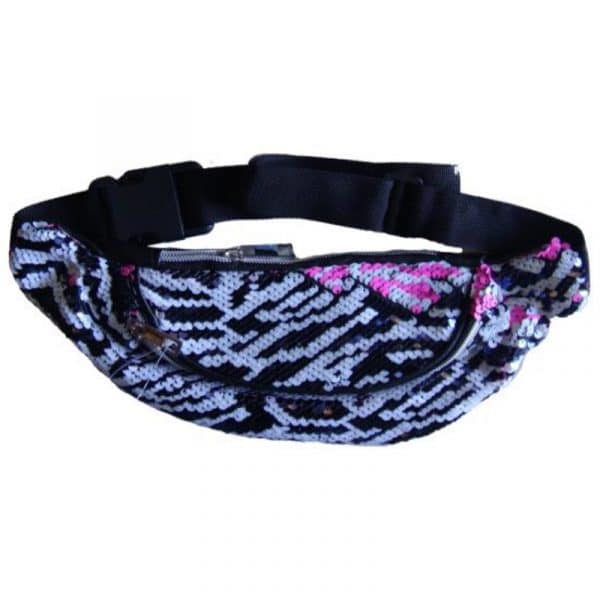White Assorted Multicolored Waist Bag