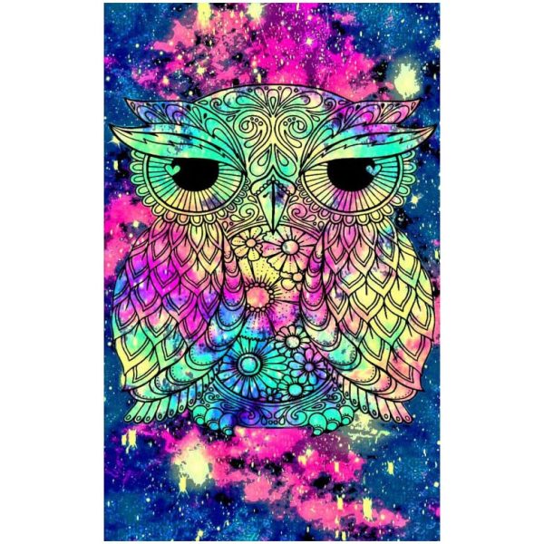 Cosmic Owl Microfiber Beach Towel