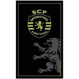 Toalha de Praia Microfibra Licenciada Sporting Clube de Portugal SCP Preta