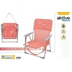 Aktive Aluminum Pink Low Beach Chair with Strap