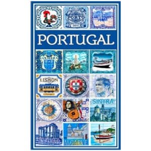 Tiles with Themes Allusive to Portugal Microfiber Beach Towel