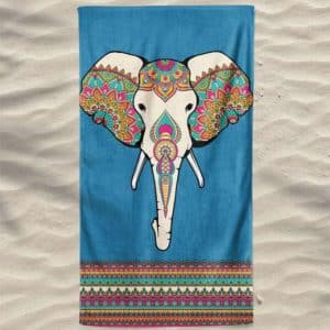 Toalha de Praia Microfibra Elefante Mandalas