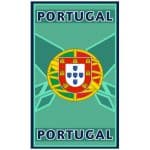 Toalha de Praia Microfibra Portugal Escudo Ciano