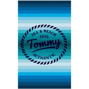 Toalla de Playa Algodón Tommy con Rayas Azules