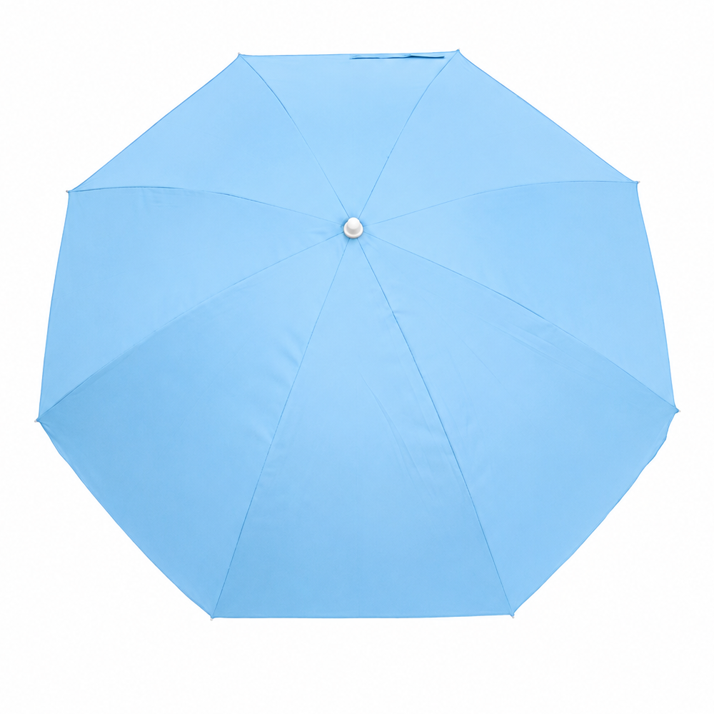 Guarda-Sol Poliéster Proteção UV 1,76 m Resistente com Meia-Lua Azul Claro
