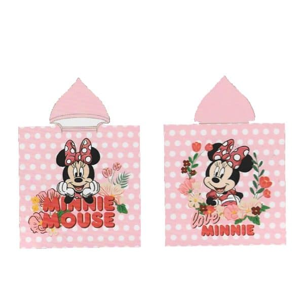 Poncho de Praia Criança Poliéster Minnie Mouse Flores