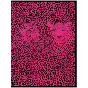 Toalla de Playa Doble Microfibra Leopardo Rosa con Bolsa