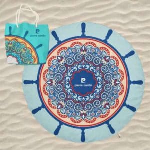 Toalla de Playa Redonda Microfibra Leme Mandala con Bolsa