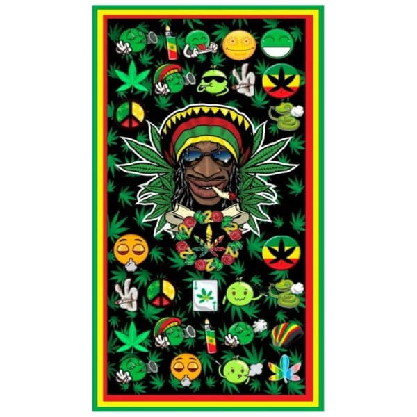 Toalla de Playa Microfibra Bob Marley Emojis