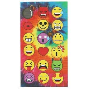 Toalha de Praia Microfibra Emojis Multicolorida