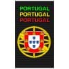 Toalha de Praia Microfibra Preta Escudo Portugal Triplo