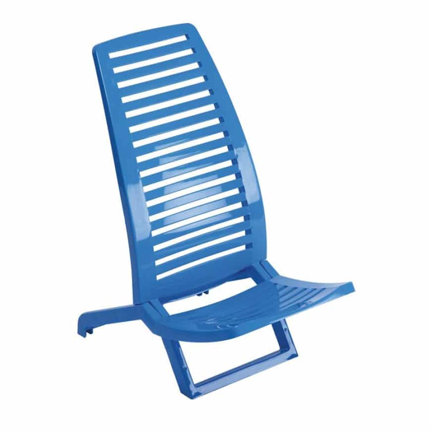 Blue High Back Plastic Beach Chair