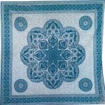 Toalha Grande Indiana Azul Fractal 8 Pontas 240 x 210 cm