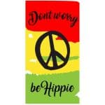 Toalha de Praia Microfibra Don't Worry, Be Hippie