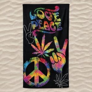 Peace and Love Microfiber Beach Towel