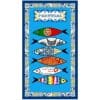 Sardines and Traditional Tiles Microfiber Beach Towel