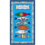 Toalha de Praia Microfibra Sardinhas e Azulejos Tradicionais
