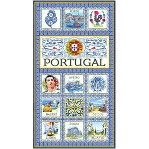 Traditional Portugal Tiles with Regions Microfiber Beach Towel