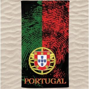 Portugal Flag Fingerprint Microfiber Beach Towel