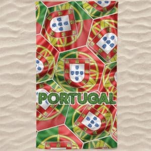 Toalha de Praia Microfibra Escudo de Portugal Hexágonos